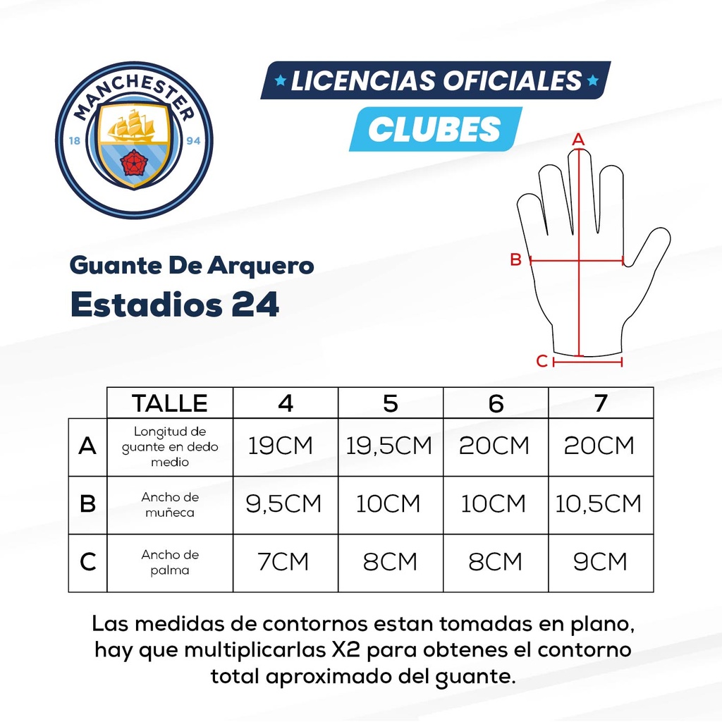 Guante De Arquero Estadios 24 Manchester City | LICENCIA CLUBES®
