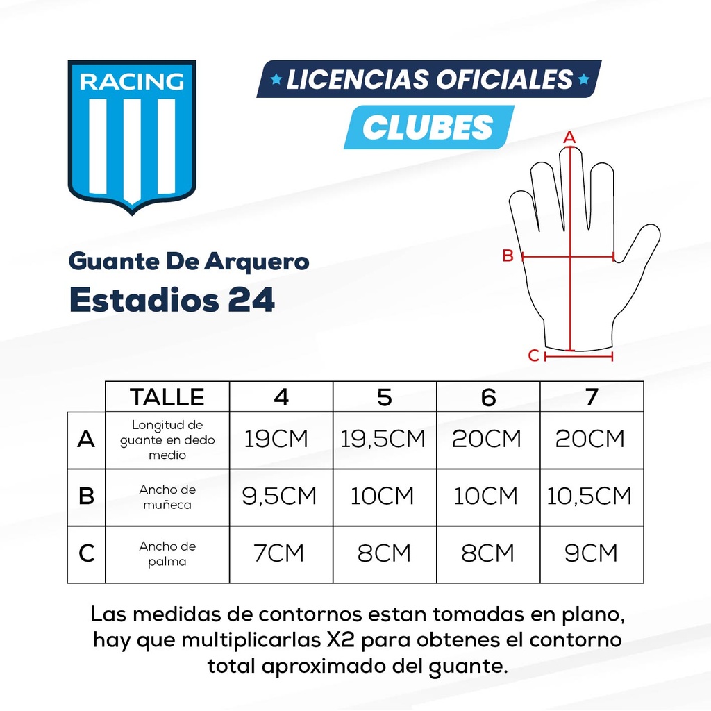 Guante De Arquero Estadios 24 Racing| LICENCIA CLUBES®