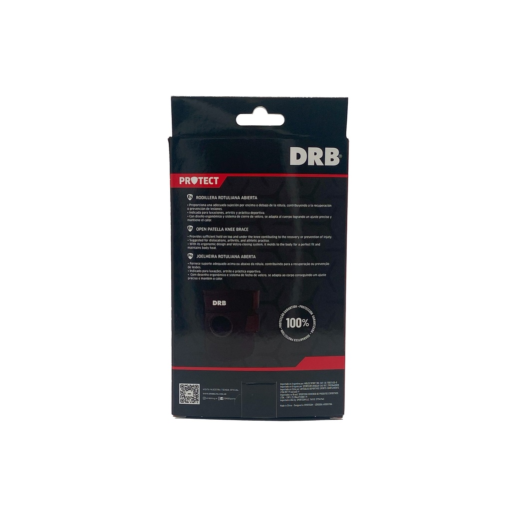 Rodillera Rotuliana Neoprene Abierta Ajustable | DRB®