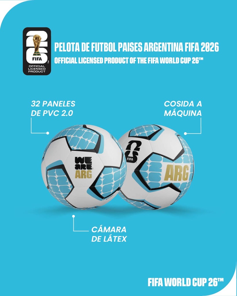 Pelota de Futbol Paises ARGENTINA FIFA 2026 | LICENCIA FIFA®