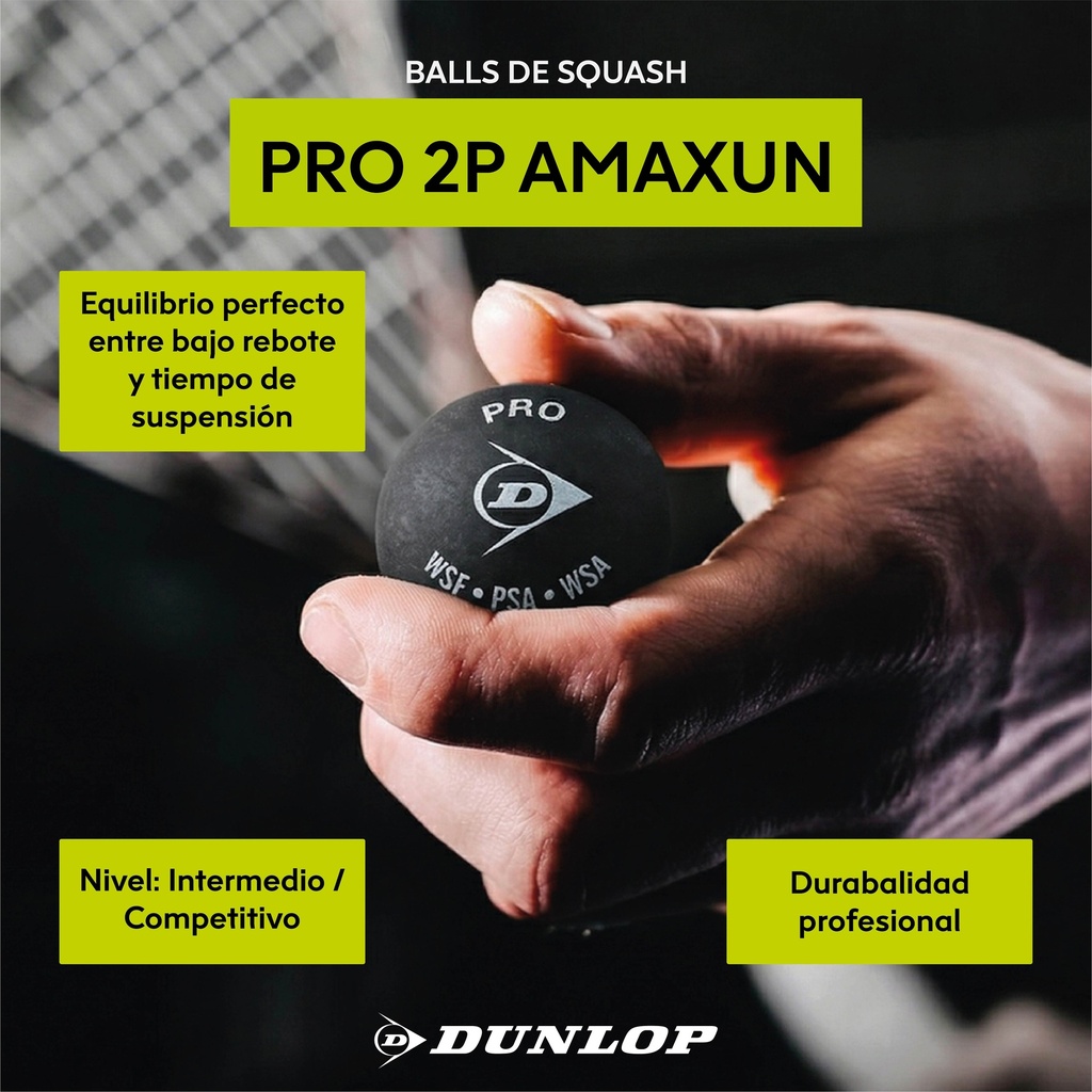 Balls De Squash Pro 2P Amaxun | DUNLOP®